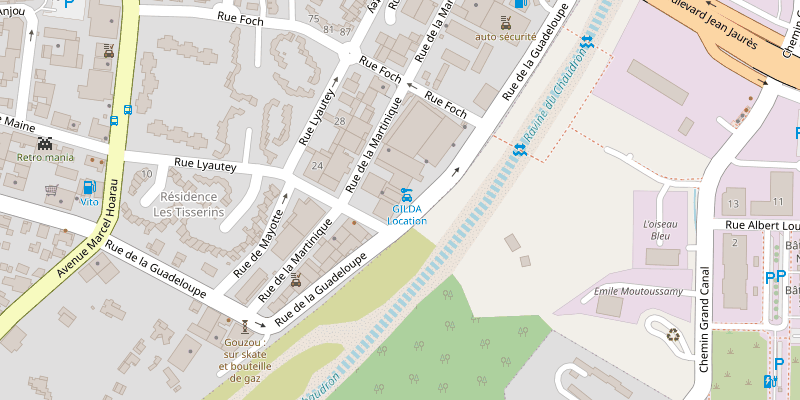 Carte de la localisation d'ARA, 14 rue de la Guadeloupe, ZAC Foucherolles, 97490 Sainte-Clotilde, La Réunion